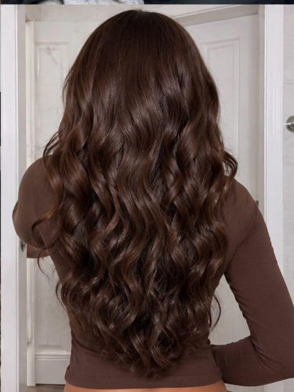 Human Chocolate Brown 24 Inch Hair Wavy Wig 13x4 Body Wave HD Lace Front